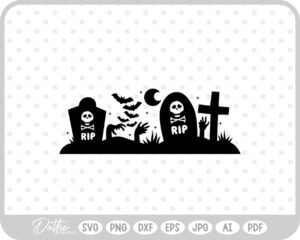 Zombie Hand Scene Cemetery  SVG PNG DXF – Cricut Silhouette Cutting File