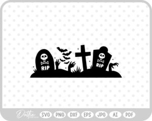 Zombie Hand Scene Cemetery Halloween SVG PNG DXF – Cricut Silhouette Cutting File
