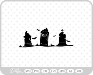 Zombie Hand Gravestone Scene Cemetery Halloween SVG PNG DXF – Cricut Silhouette Cutting File