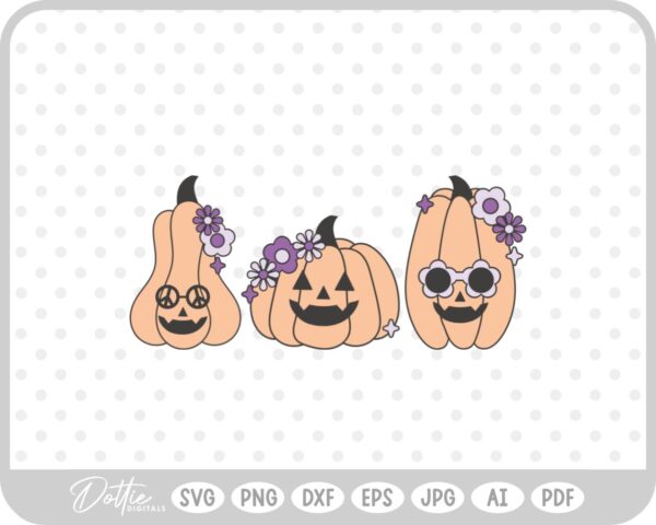 Groovy Pumpkins SVG PNG DXF – Cricut Silhouette Cutting File