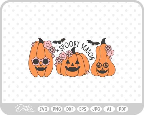 Groovy Pumpkins SVG PNG DXF – Cricut Silhouette Cutting File