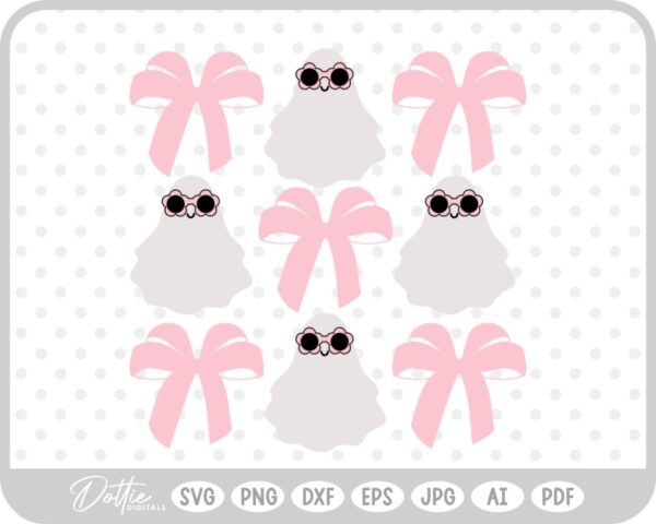 Halloween Bow Girlie Cute Ghost Flower Sunglasses SVG PNG DXF – Cricut Silhouette Cutting File