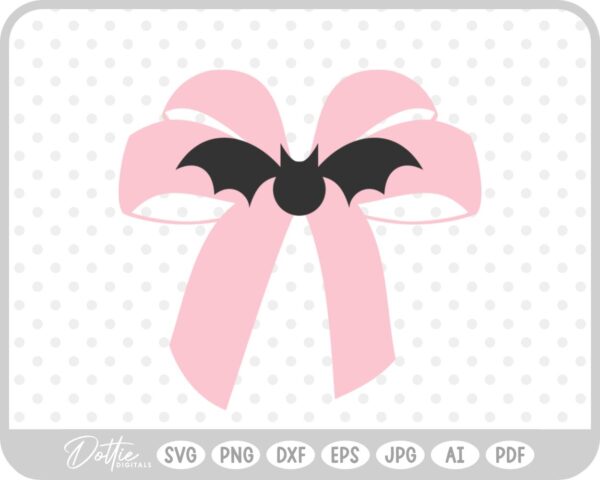 Halloween Bow Girlie Cute Bat SVG PNG DXF – Cricut Silhouette Cutting File