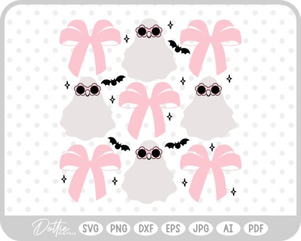 Halloween Bow Girlie Cute Ghost Flower Sunglasses SVG PNG DXF – Cricut Silhouette Cutting File