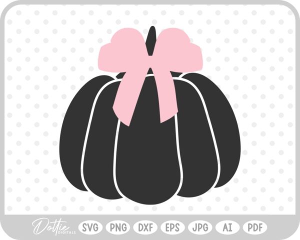 Halloween Bow Girlie Cute Pumpkin SVG PNG DXF – Cricut Silhouette Cutting File
