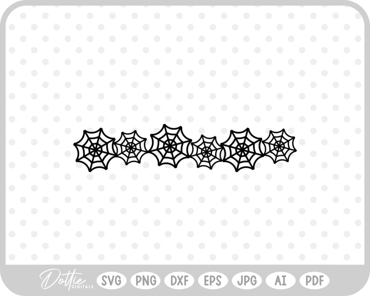 Halloween Spider Webs Line SVG PNG DXF – Cricut Silhouette Cutting File