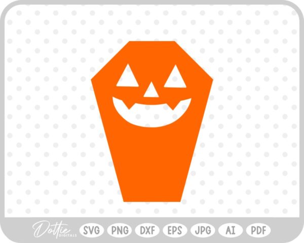Coffin Pumpkin Jack-o'-lantern Halloween SVG PNG DXF – Cricut Silhouette Cutting File
