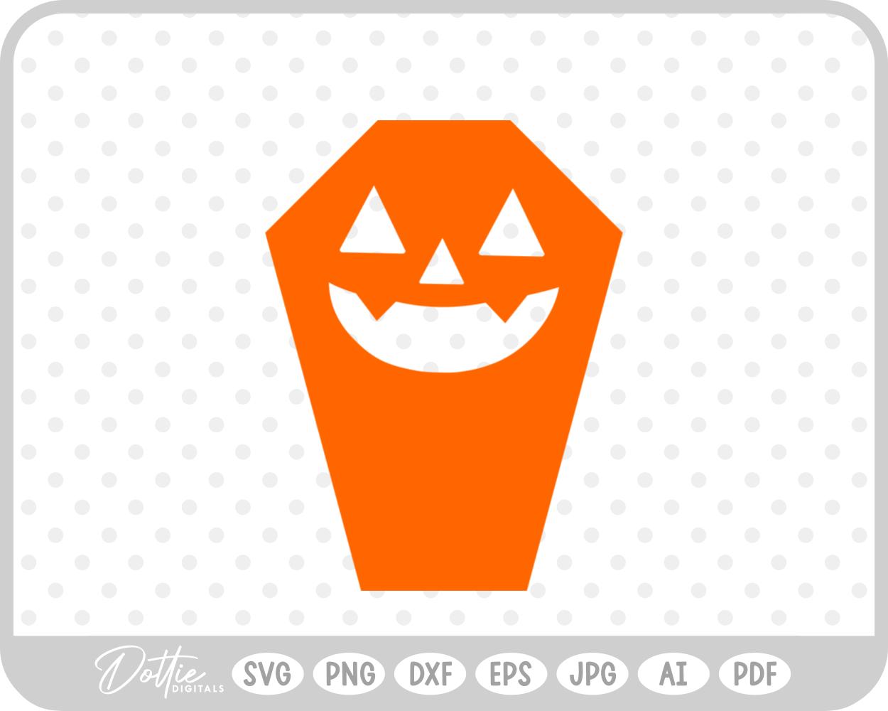 Coffin Pumpkin Jack-o'-lantern Halloween SVG PNG DXF – Cricut Silhouette Cutting File