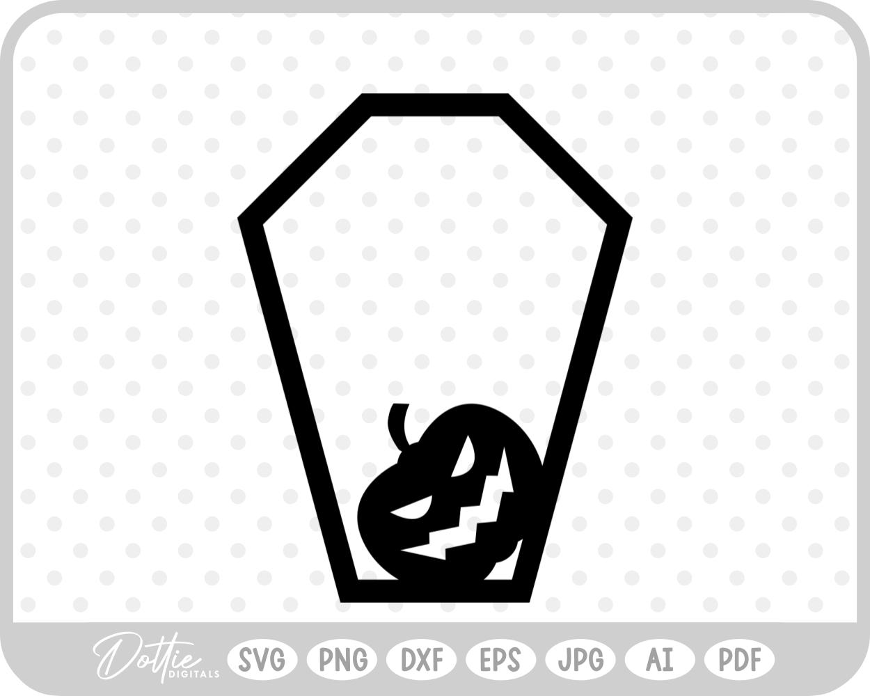 Pumpkin Halloween Coffin SVG PNG DXF – Cricut Silhouette Cutting File
