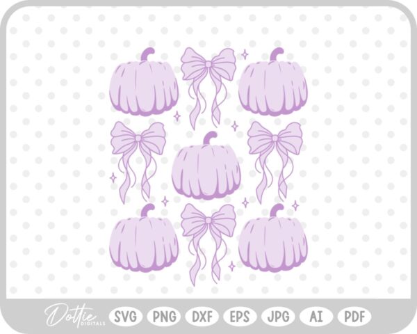 Halloween Pumpkin Bows Croquette SVG PNG DXF – Cricut Silhouette Cutting File