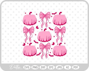 Halloween Pumpkin Bows Croquette SVG PNG DXF – Cricut Silhouette Cutting File