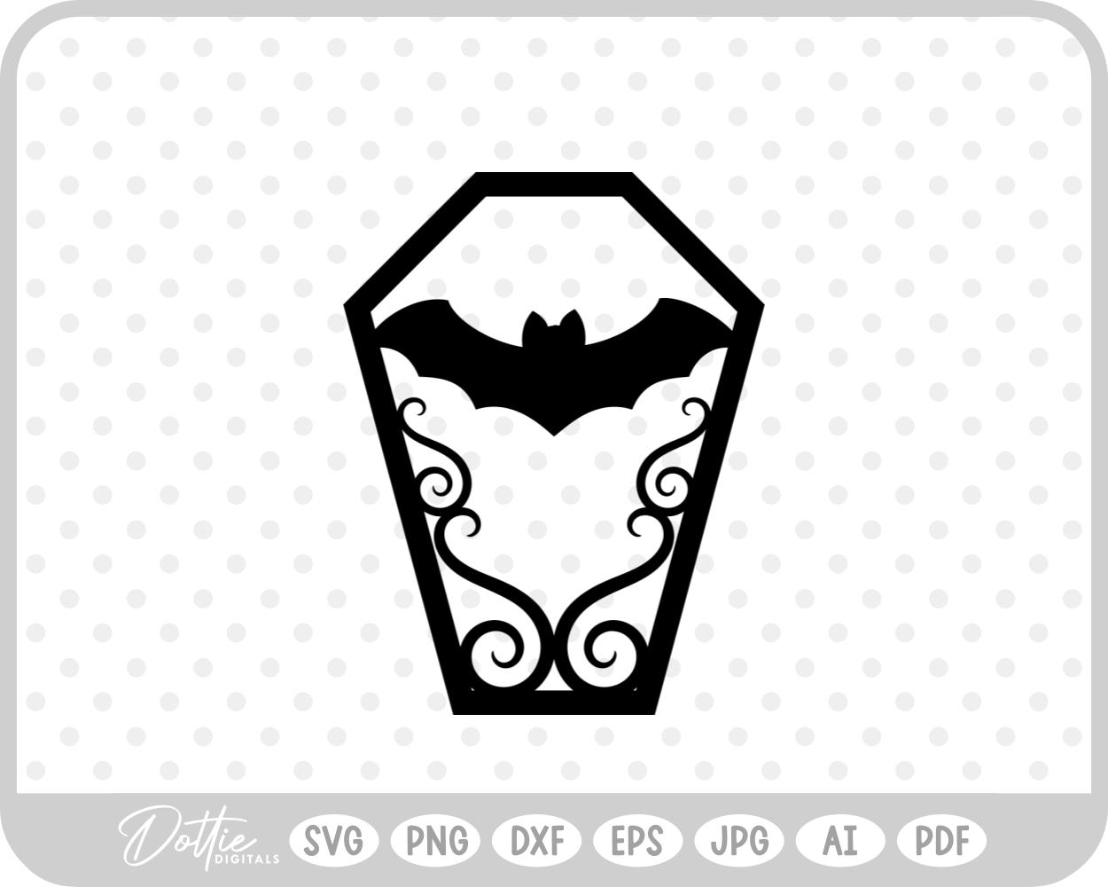 Spooky Bat Coffin SVG PNG DXF – Cricut Silhouette Cutting File