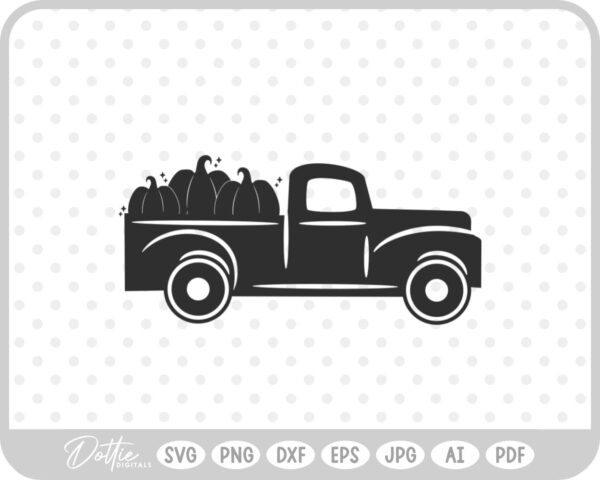 Fall Autumn Pumpkin Truck Halloween SVG PNG DXF – Cricut Silhouette Cutting File
