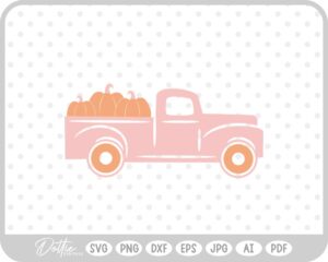 Fall Autumn Pumpkin Truck Halloween SVG PNG DXF – Cricut Silhouette Cutting File