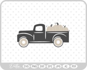 Fall Autumn Pumpkin Truck Halloween SVG PNG DXF – Cricut Silhouette Cutting File