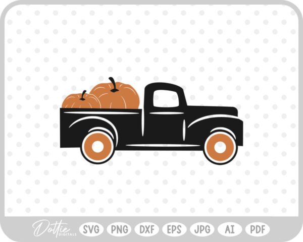Fall Autumn Pumpkin Truck Halloween SVG PNG DXF – Cricut Silhouette Cutting File