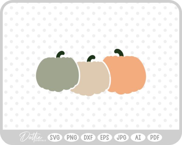 Three Pumpkins Halloween SVG PNG DXF – Cricut Silhouette Cutting File