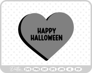 Happy Halloween Heart  SVG PNG DXF – Cricut Silhouette Cutting File