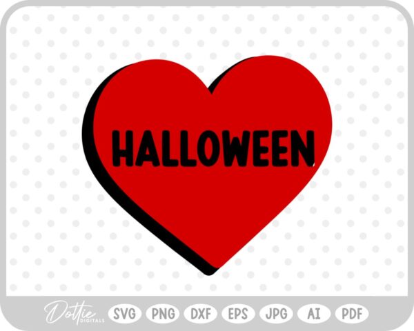 Halloween Spooky Heart SVG PNG DXF – Cricut Silhouette Cutting File