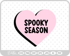 Spooky Season Halloween Heart SVG PNG DXF – Cricut Silhouette Cutting File