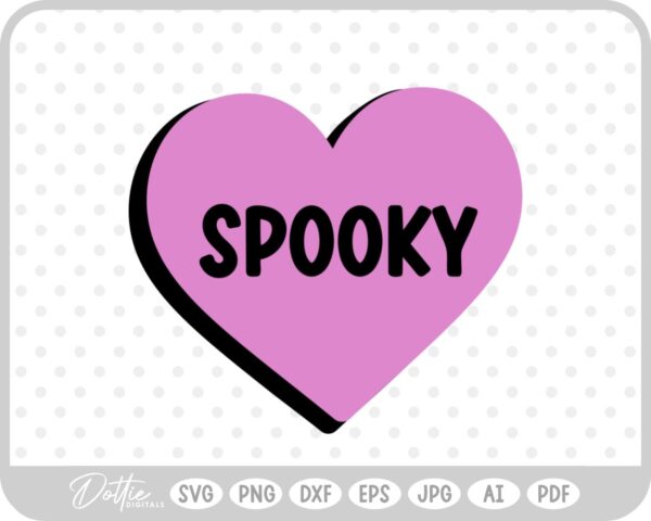 Spooky Halloween Heart SVG PNG DXF – Cricut Silhouette Cutting File