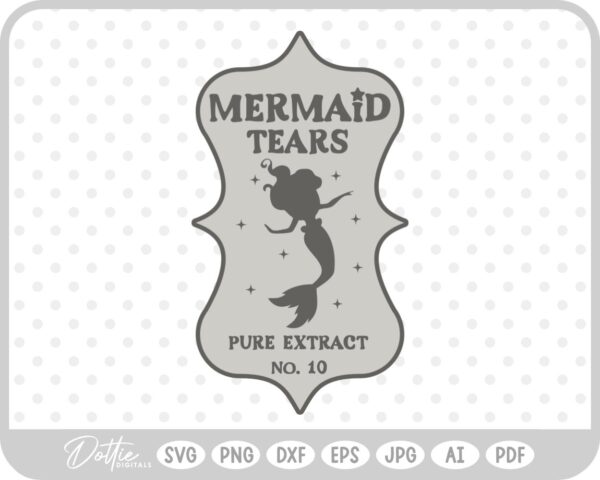 Mermaid Tears Potion Bottle Label Halloween Witch SVG PNG DXF – Cricut Silhouette Cutting File
