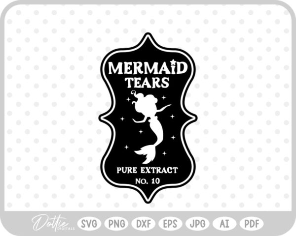 Mermaid Tears Potion Bottle Label Halloween Witch SVG PNG DXF – Cricut Silhouette Cutting File