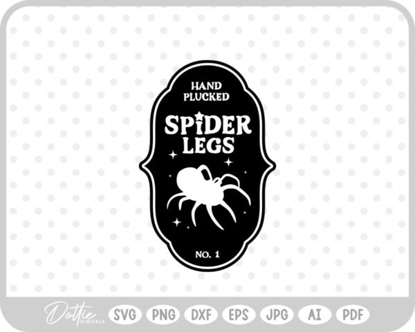Spider Legs Potion Bottle Label Halloween Witch SVG PNG DXF – Cricut Silhouette Cutting File