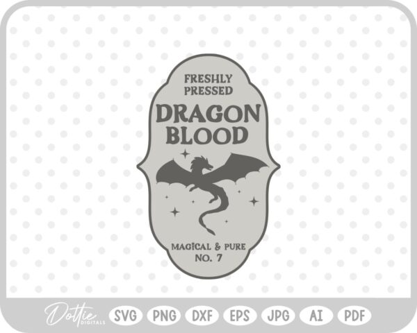Dragon Blood Potion Bottle Label Halloween Witch SVG PNG DXF – Cricut Silhouette Cutting File