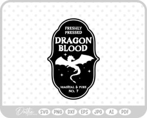 Dragon Blood Potion Bottle Label Halloween Witch SVG PNG DXF – Cricut Silhouette Cutting File