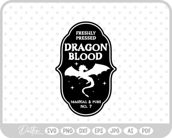 Dragon Blood Potion Bottle Label Halloween Witch SVG PNG DXF – Cricut Silhouette Cutting File