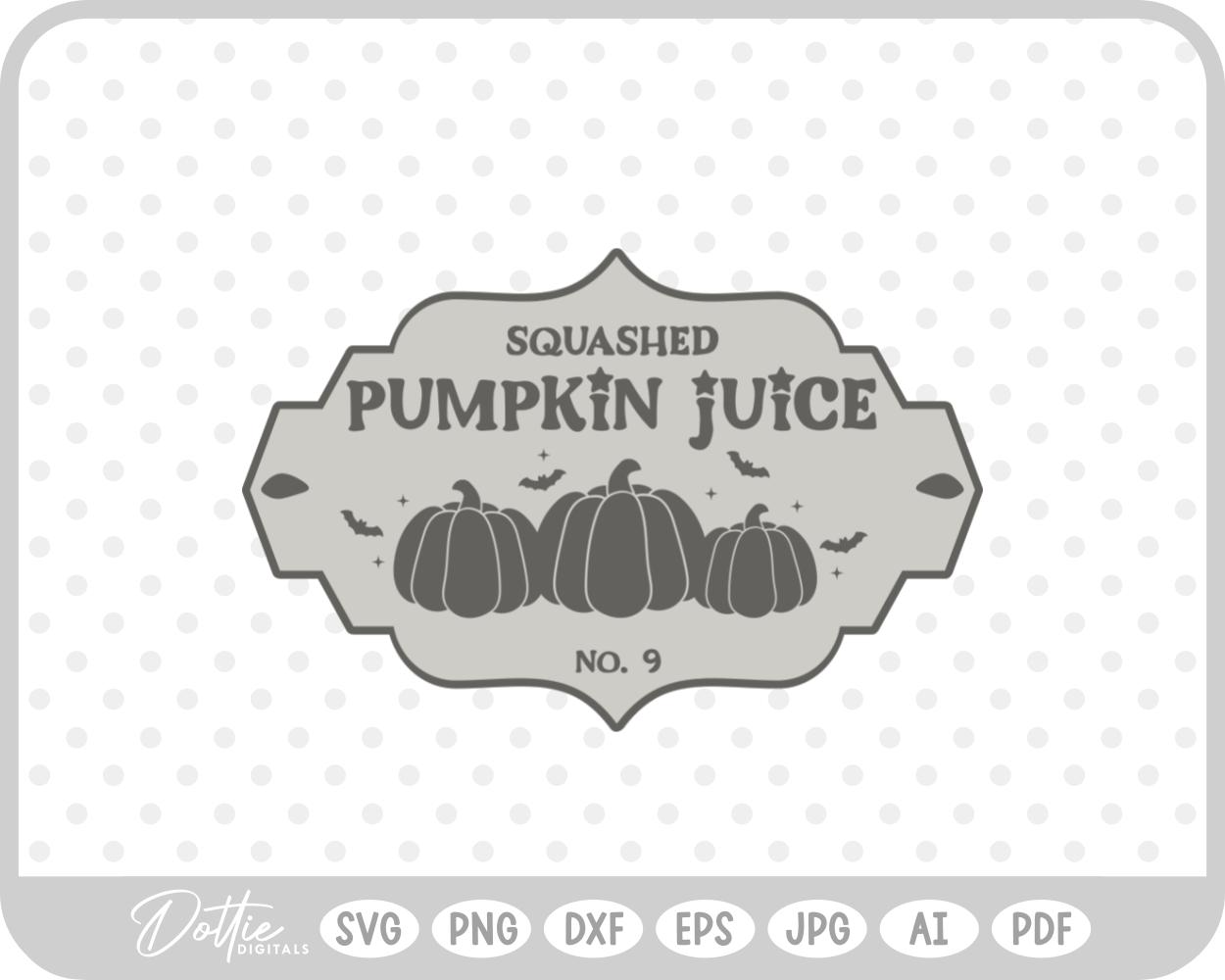Pumpkin Juice Potion Bottle Label Halloween Witch SVG PNG DXF – Cricut Silhouette Cutting File