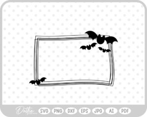 Halloween Bats Frame SVG PNG DXF – Cricut Silhouette Cutting File
