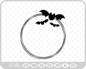 Halloween Bats Frame SVG PNG DXF – Cricut Silhouette Cutting File