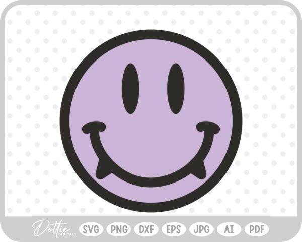 Vampire Dracula Halloween Smile Face Smiley SVG PNG DXF – Cricut Silhouette Cutting File