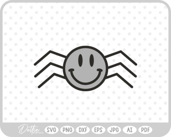 Spider Halloween Smile Face Smiley SVG PNG DXF – Cricut Silhouette Cutting File