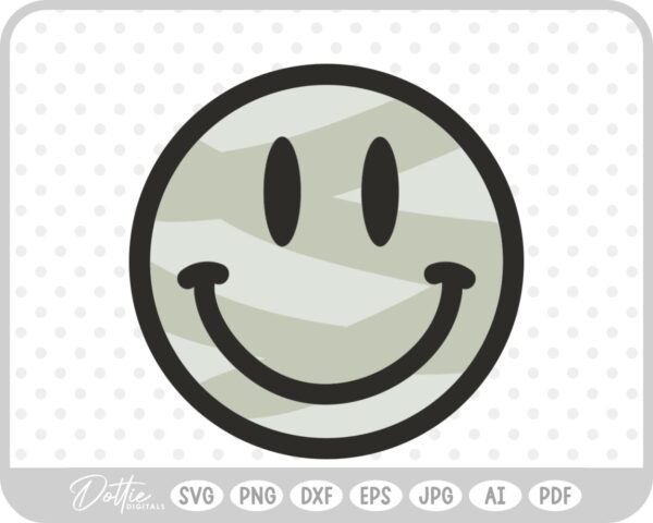 Mummy Halloween Smile Face Smiley SVG PNG DXF – Cricut Silhouette Cutting File