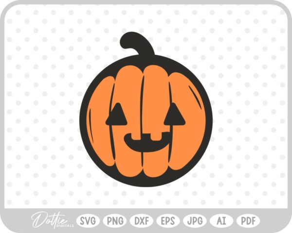 Pumpkin Halloween Smile Face Smiley SVG PNG DXF – Cricut Silhouette Cutting File