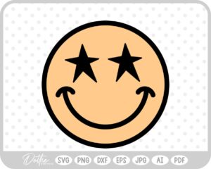 Smiling Face SVG PNG DXF – Cricut Silhouette Cutting File