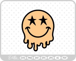 Smiling Face SVG PNG DXF – Cricut Silhouette Cutting File