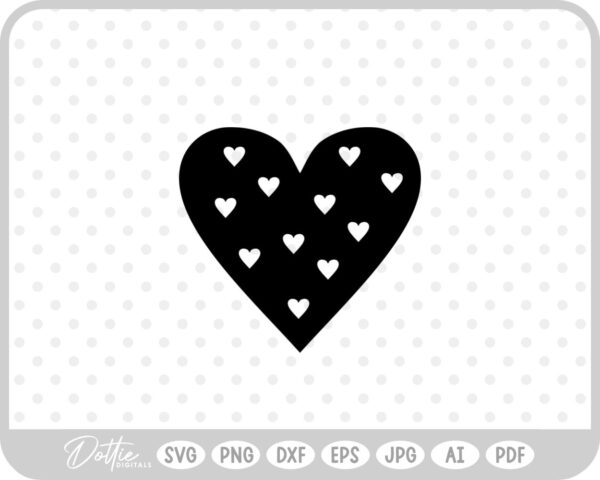 Heart with Heart Cut Out SVG PNG DXF – Cricut Silhouette Cutting File