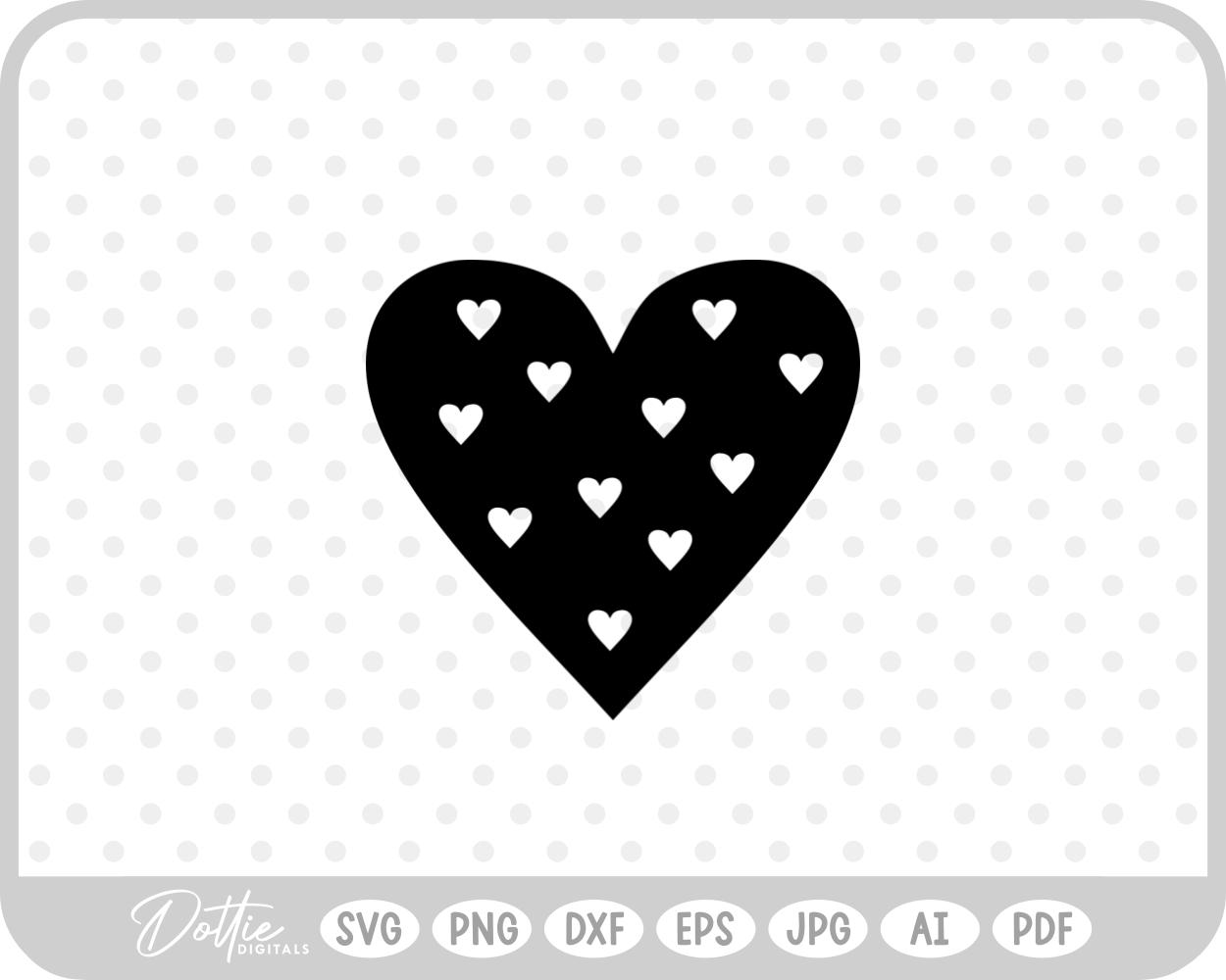 Heart with Heart Cut Out SVG PNG DXF – Cricut Silhouette Cutting File