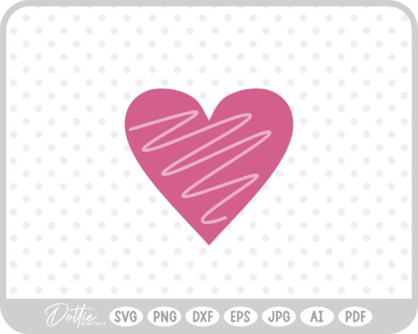 Heart with Scribble Line SVG PNG DXF – Cricut Silhouette Cutting File