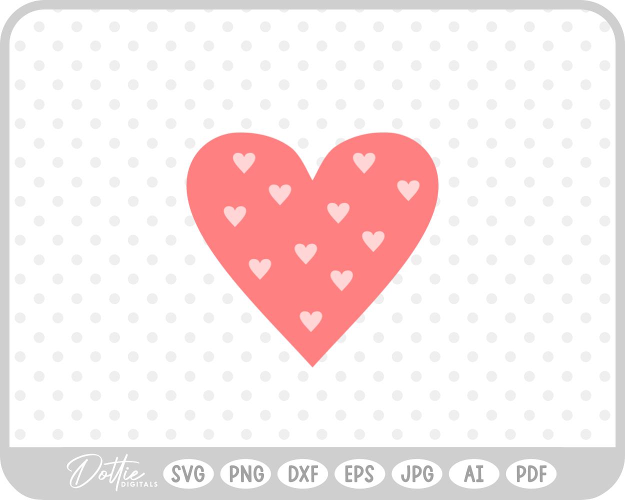 Heart with Heart Pattern SVG PNG DXF – Cricut Silhouette Cutting File