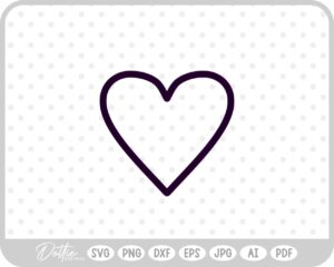 Heart Outline SVG PNG DXF – Cricut Silhouette Cutting File