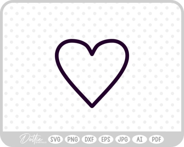 Heart Outline SVG PNG DXF – Cricut Silhouette Cutting File