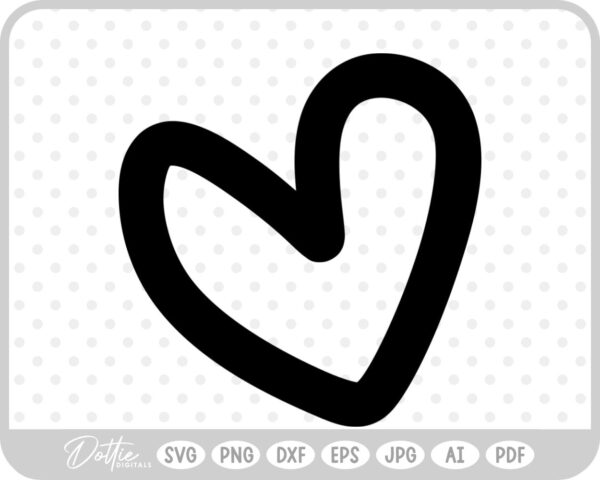 Doodle Heart Sketch Style Hand Drawn SVG PNG DXF – Cricut Silhouette Cutting File