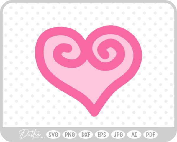 Heart Shape Swirls SVG PNG DXF – Cricut Silhouette Cutting File