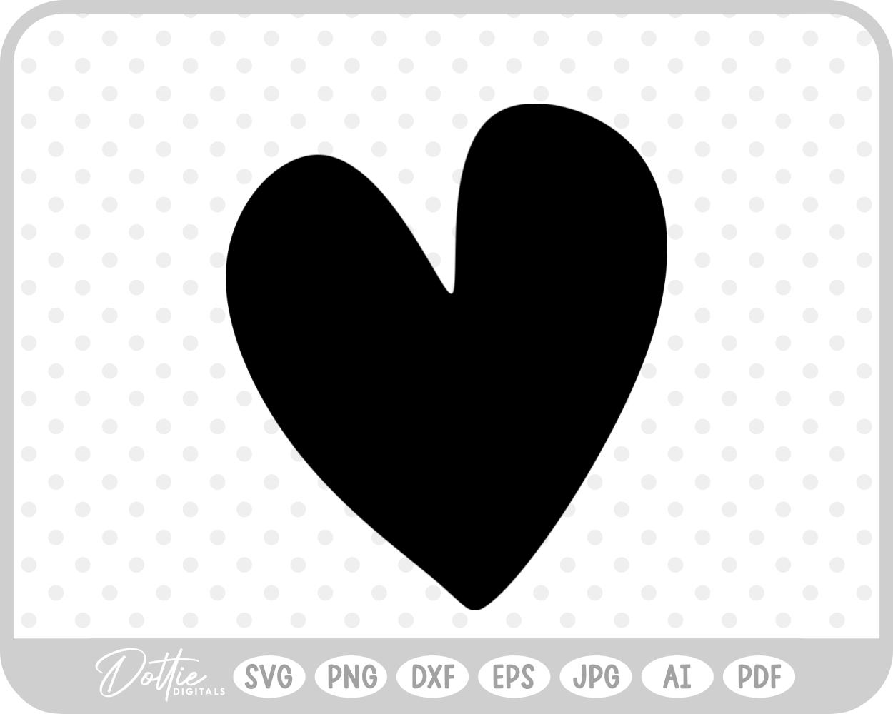 Doodle Heart Sketch Style Hand Drawn SVG PNG DXF – Cricut Silhouette Cutting File