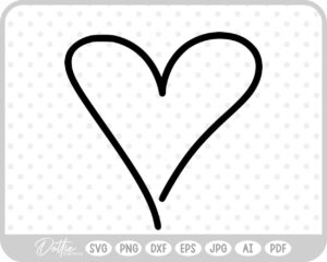 Hand Drawn Heart Sketch Doodle SVG PNG DXF – Cricut Silhouette Cutting File